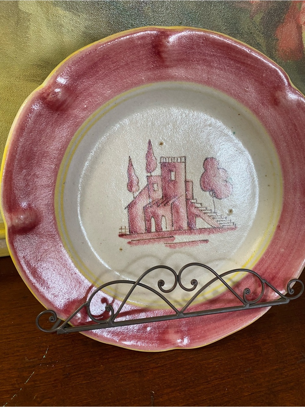 Vintage AMALFI ITALY Hand Painted Decorative Plate.